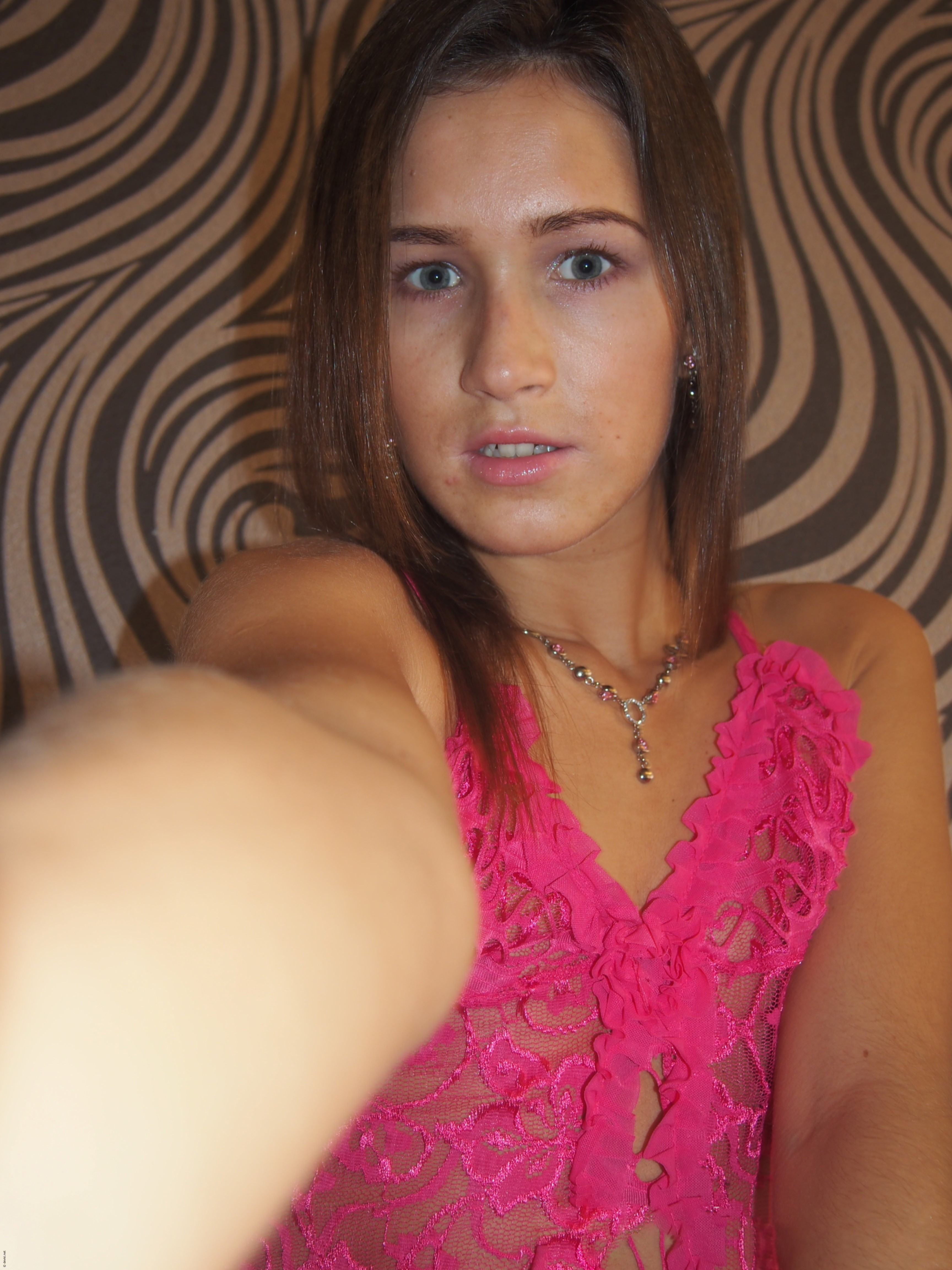 Hot brunette with small tits shows off