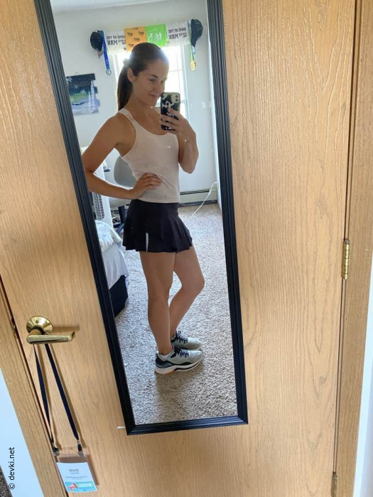 Shy wife shows her small TITS