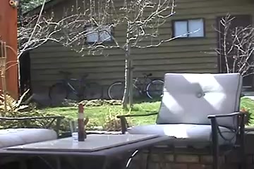 Sexy blonde pussy masturbates outside