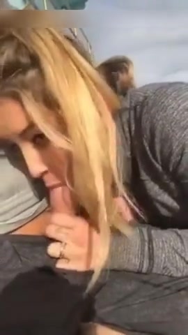 Oral sex on the beach with blonde girlfriend