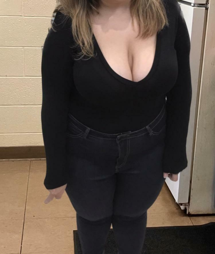 Just enough cleavage to distract you at work.