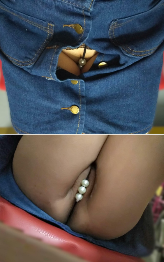 I pressed my pearl panties on my clit, sat at the back of the bus, and creamed my pussy every time the bus moved off :)