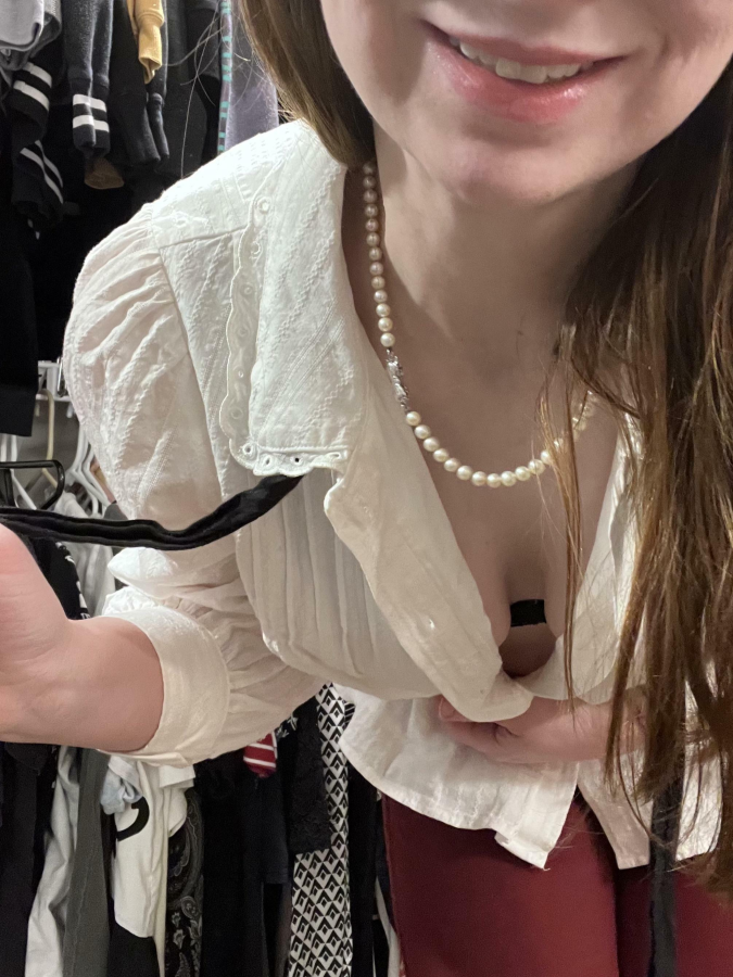 This blouse looks a lot better unbuttoned