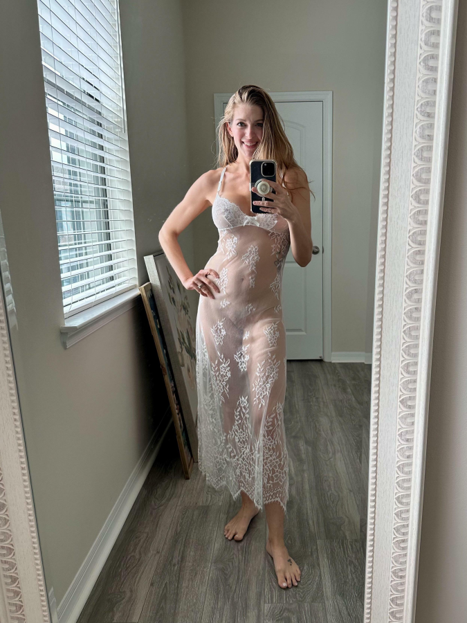 Milf in lace nightgown
