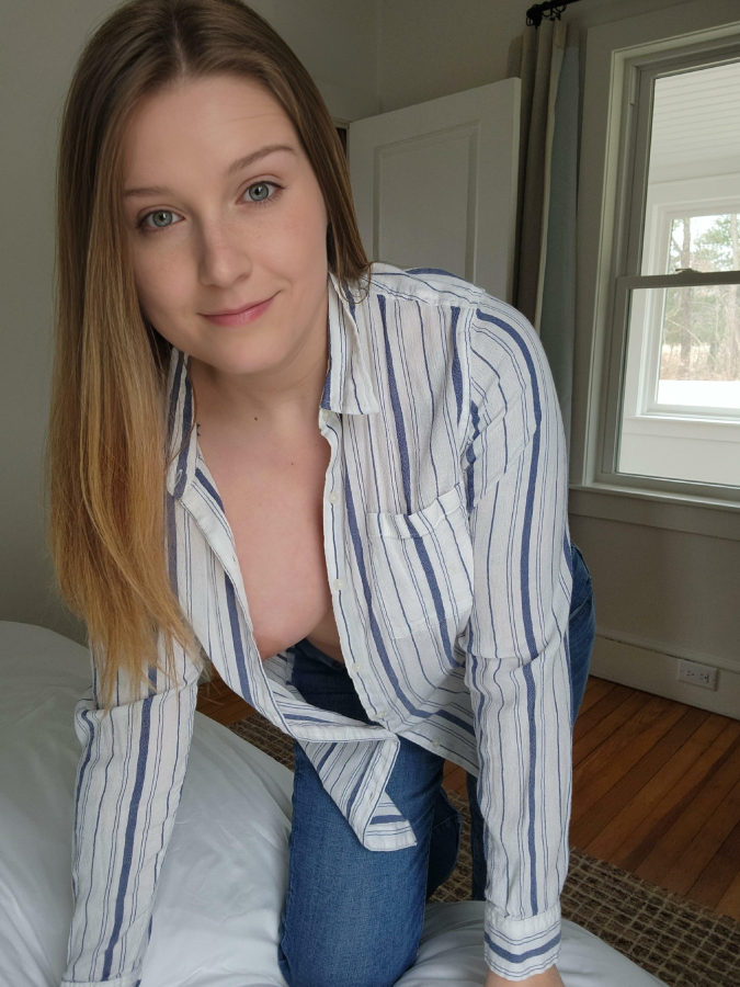 Bent over to give you a peek