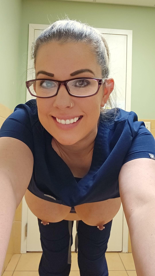 Busting out of my scrub top