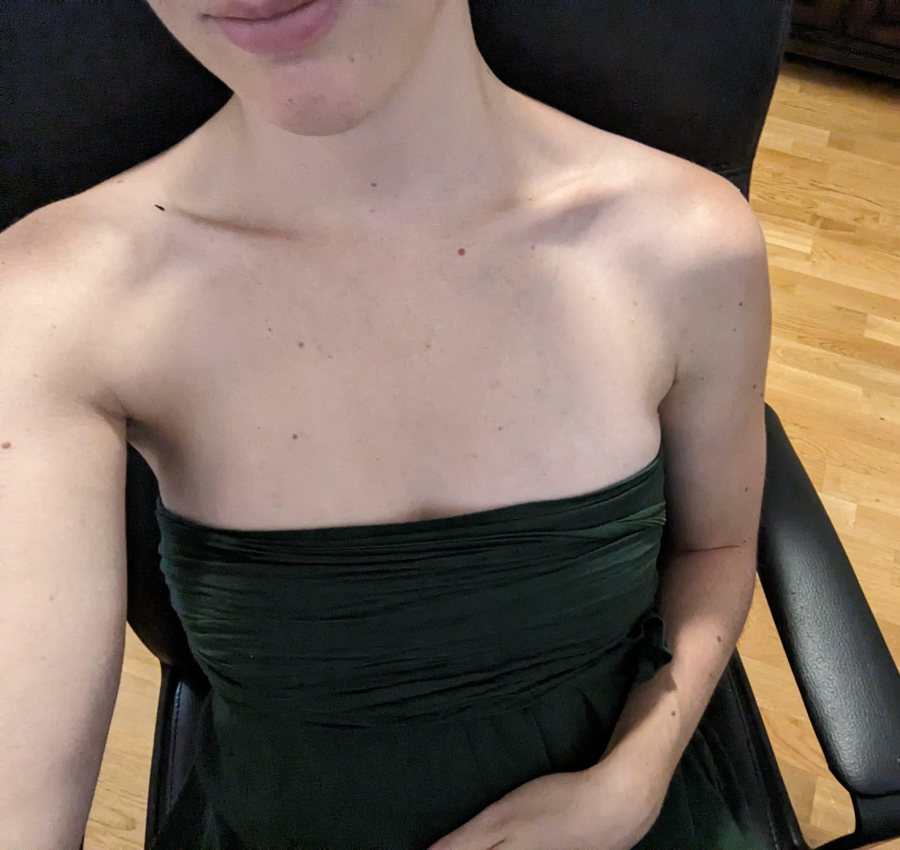 Strapless dress cleavage