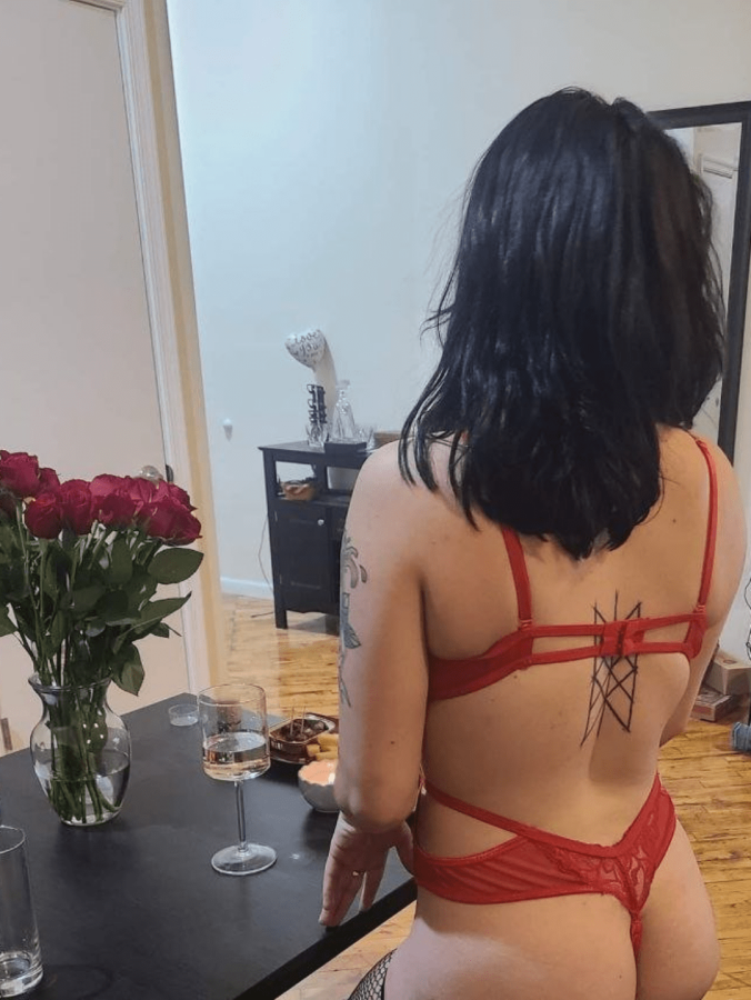Look at your wife. She's all dolled up, set up a table, got flowers and wine. All because she couldn't wait to fucked by me like a whore. She won't ever do that for you. Will she?