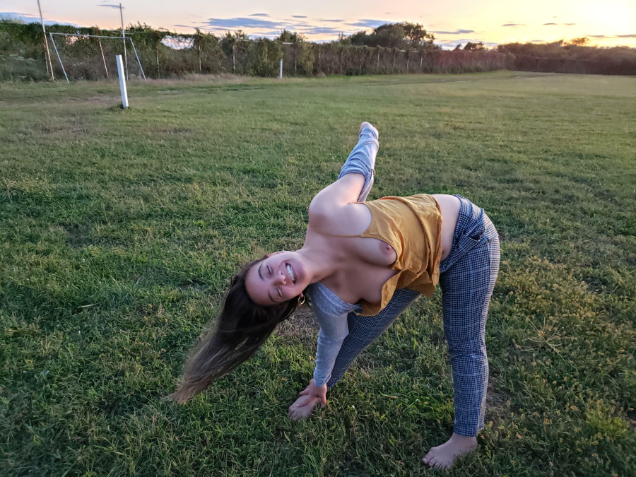 Doing some yoga while waiting for my sexy soccer boys to arrive