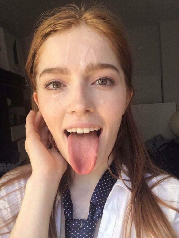 Long tongue and cum...