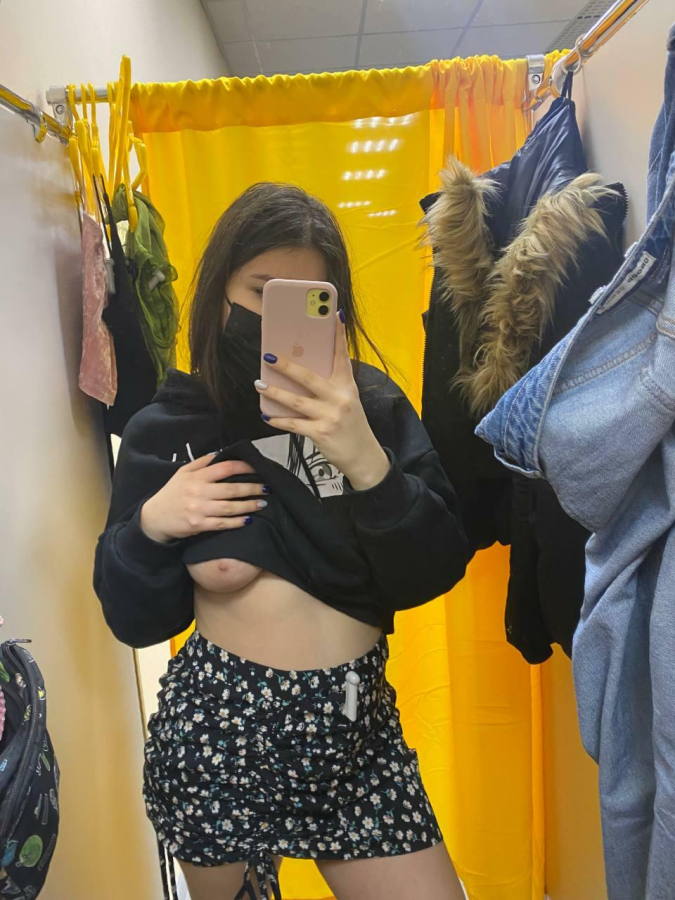 Trying on a new outfit