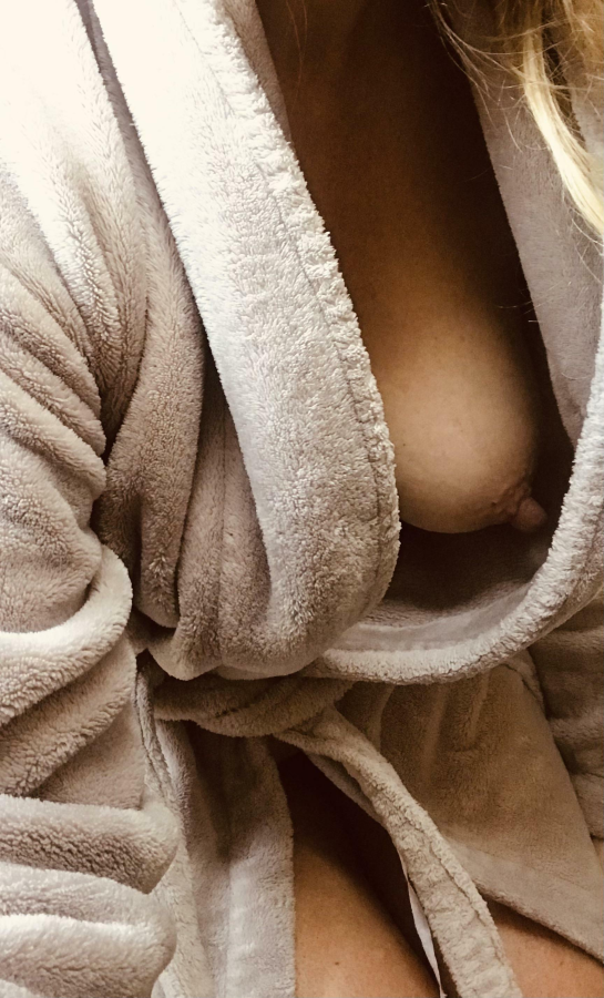 Answering the door in my robe…