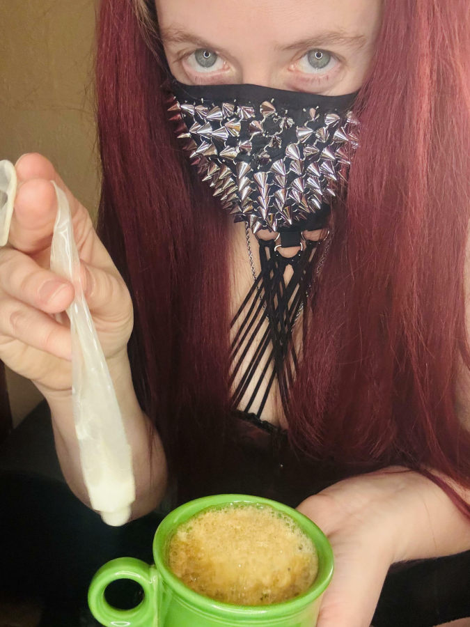 Okay baby… I know you drink your coffee black, but today I have something extra special for you from last night.  So today you’re having your coffee creamy..