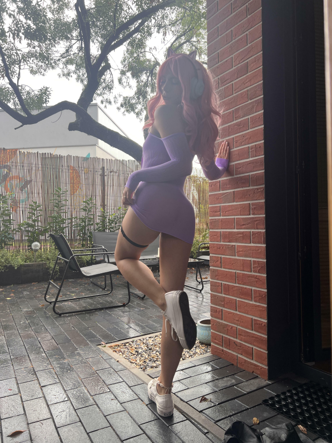 slide it up and see if I have panties on