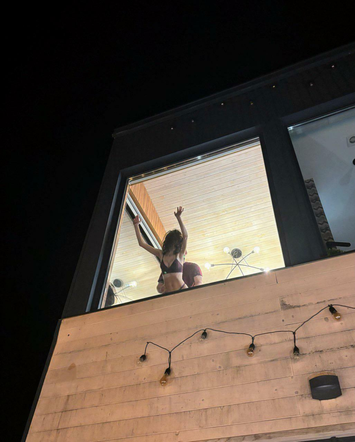 My husband came home earlier than expected and saw this view in the window of our house